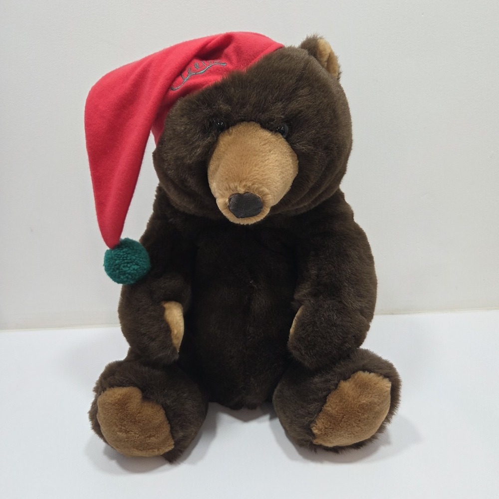 Filene's 16" Feelix Bear Christmas With Christmas Sleeping Cap 80's Plush‎